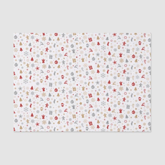 Papel De Seda Padrão de Natal (Frente )