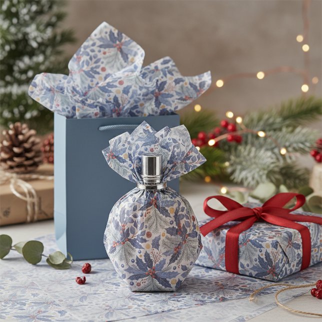 Papel De Seda Padrão de Natal Azul#17 ID1009 (Criador carregado)