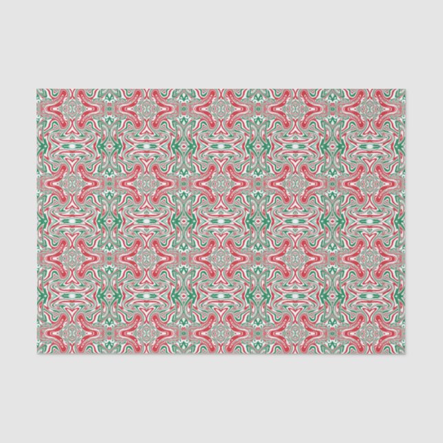 Papel De Seda Padrão de Natal Boho Hippie Trippy Retro Giratório (Frente )