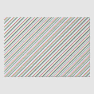 Papel De Seda Padrão de Natal das faixas Vermelha, Verde e Azul