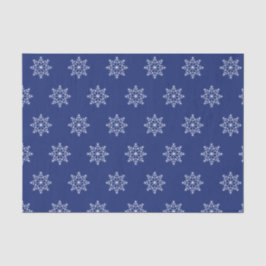 Papel De Seda Padrão de Natal do Floco de Neve Azul