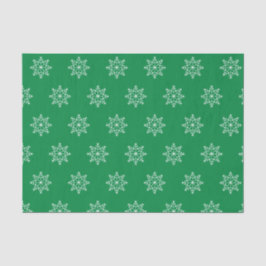 Papel De Seda Padrão de Natal do Floco de Neve Verde