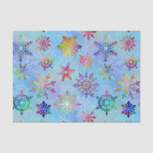 Papel De Seda Padrão de Natal dos Flocos de Neve Coloridos Boni