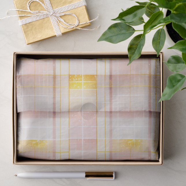 Papel De Seda Padrão de Natal em Dourado Rosa #7 ID1009 (Presente)