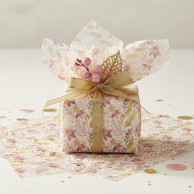 Papel De Seda Padrão de Natal em Ouro Rosa #21 ID1009 (Criador carregado)