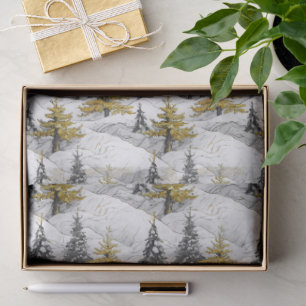 Papel De Seda Padrão de Natal Ouro Preto#4 ID1009
