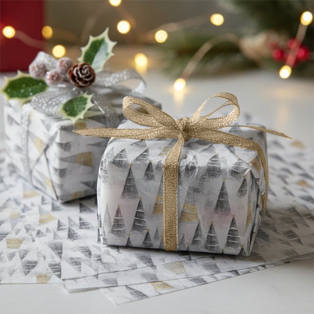 Papel De Seda Padrão de Natal Ouro Preto#8 ID1009 (Criador carregado)