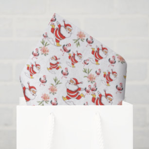 Papel De Seda Padrão de Natal para Papais noeis Tropicais Flamin