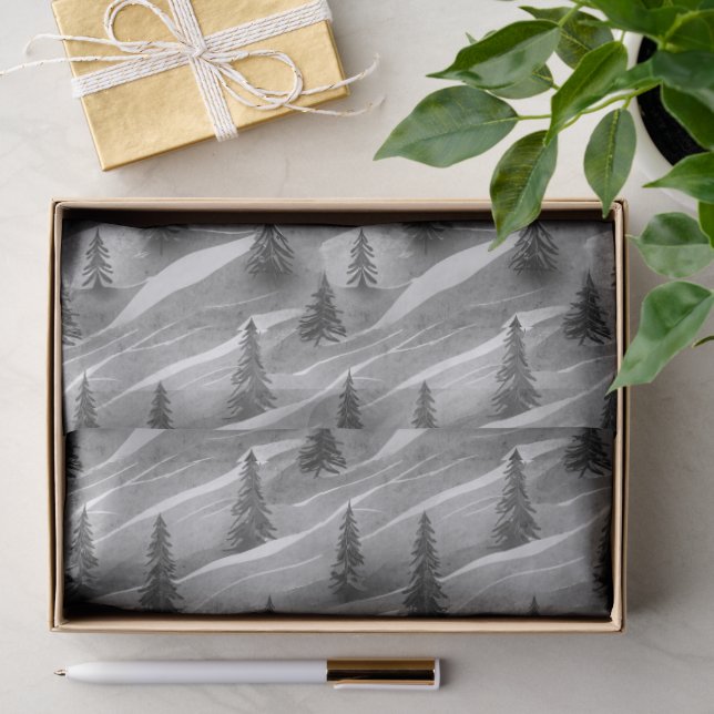 Papel De Seda Padrão de Natal Preto#10 ID1009 (Presente)