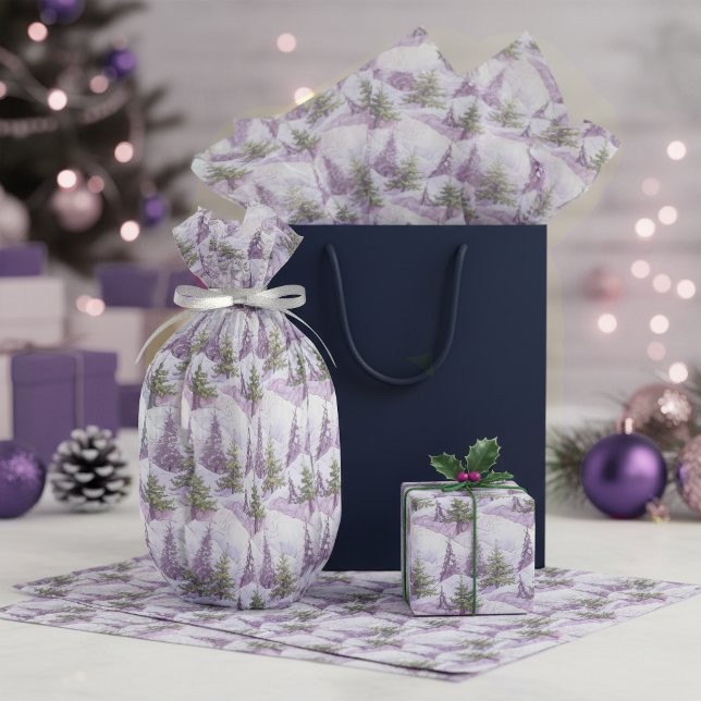 Papel De Seda Padrão de Natal Roxo Verde #4 ID1009 (Criador carregado)