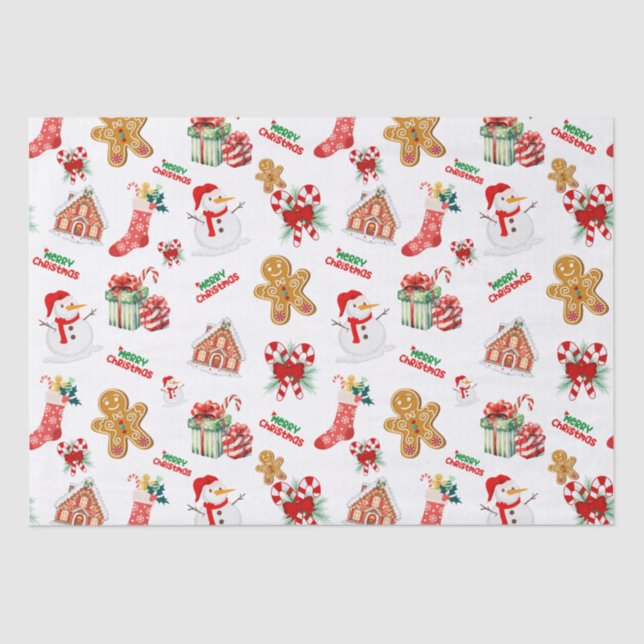 Papel De Seda Padrão de Natal sem costura (Frente )