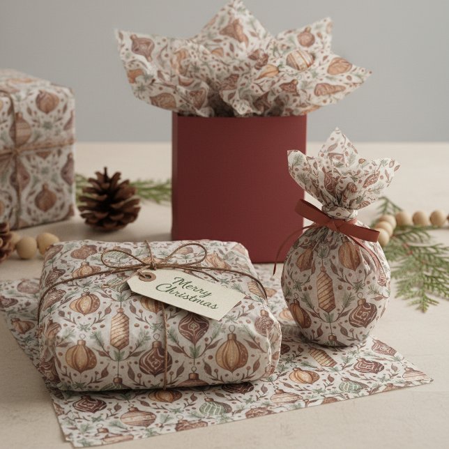 Papel De Seda Padrão de Natal Tons da Terra #12 ID1009 (Criador carregado)