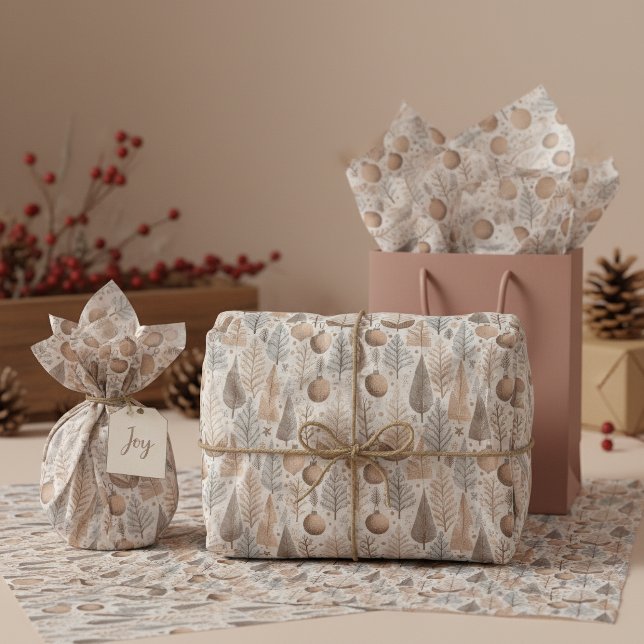 Papel De Seda Padrão de Natal Tons da Terra#25 ID1009 (Criador carregado)