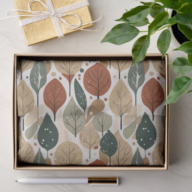 Papel De Seda Padrão de Natal Tons da Terra #5 ID1009 (Presente)