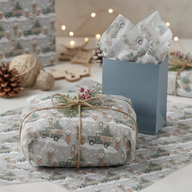 Papel De Seda Padrão de Natal Tons Terrosos #2 ID1009 (Criador carregado)