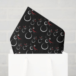 Papel De Seda Padrão de Neve de inverno bonito preto