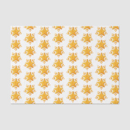 Papel De Seda Padrão de Neve de Natal Dourado