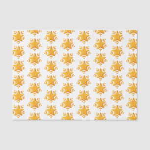 Papel De Seda Padrão de Neve de Natal Dourado
