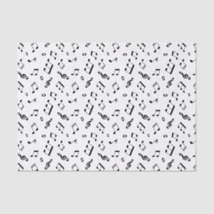 Papel De Seda Padrão de Notas de Música