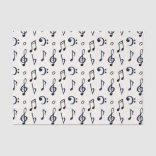 Papel De Seda Padrão de Notas Musicais Cutas