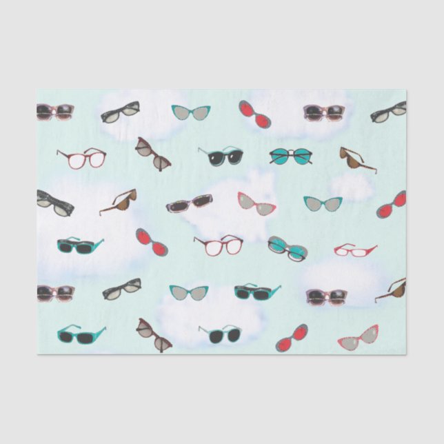 Papel De Seda Padrão de Óculos e Óculos de Sol (Frente )