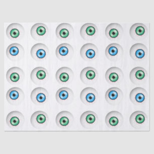 Papel De Seda Padrão de Olho Azul e Verde