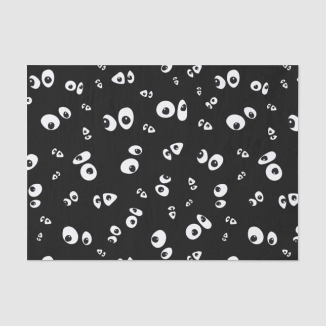 Papel De Seda Padrão de olhos arregalados assustadores (Frente )