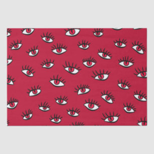 Papel De Seda Padrão de Olhos Vermelhos - Horror Estético Gótico