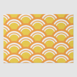 Papel De Seda Padrão de onda japonesa tradicional em amarelo