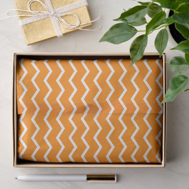 Papel De Seda Padrão de Ondas Chevron Dinâmicas (Presente)