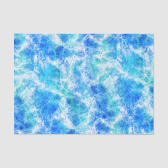 Papel De Seda Padrão de Ondas do Surf legal do Oceano Azul (Frente )