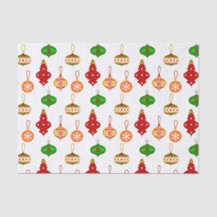 Papel De Seda Padrão de ornamento antigo em vermelho, verde e br