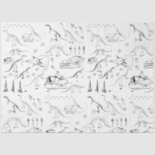 Papel De Seda Padrão de Ossos Fósseis do Dinossauro