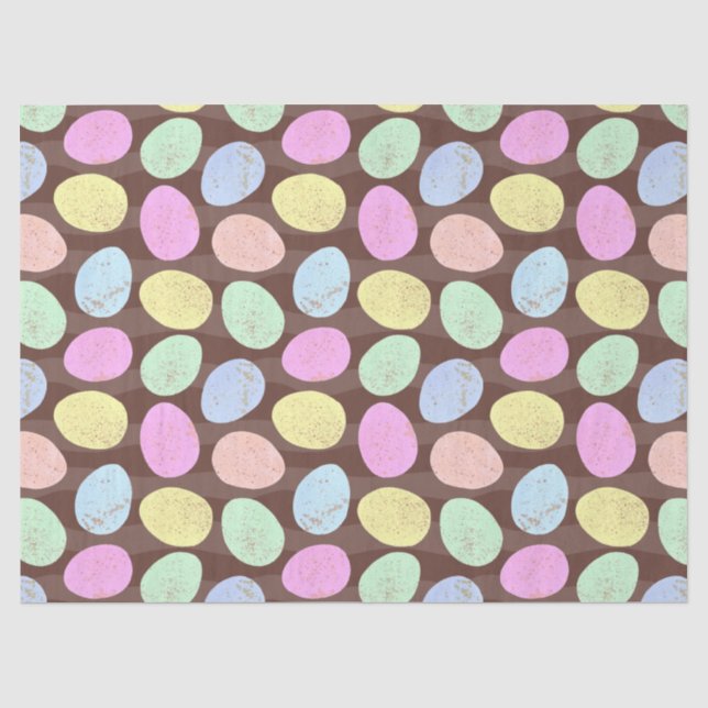Papel De Seda Padrão de Ovos de Páscoa Doces (Frente )