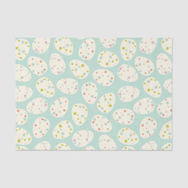 Papel De Seda Padrão de Ovos Florais de Páscoa (Frente )