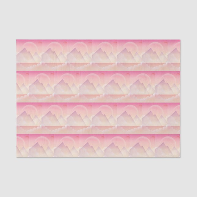Papel De Seda Padrão de Paisagem de Dreamy Pastel (Frente )