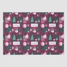 Papel De Seda Padrão de Papai Noel de Natal bonito