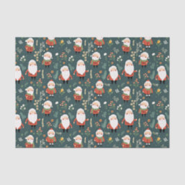 Papel De Seda Padrão de Papais noeis Festivos