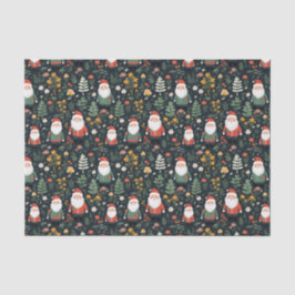 Papel De Seda Padrão de Papais noeis Festivos