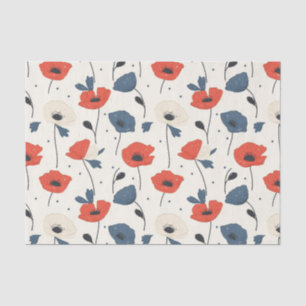 Papel De Seda Padrão de papilas de aquarela - Vermelho, Azul e B