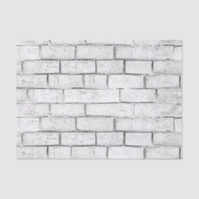 Papel De Seda Padrão de Parede Brick Branco (Frente )