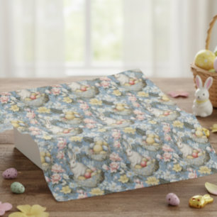 Papel De Seda Padrão de Páscoa Vintage Bunny Primavera