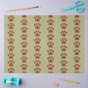 Papel De Seda Padrão de pata de cachorro marrom