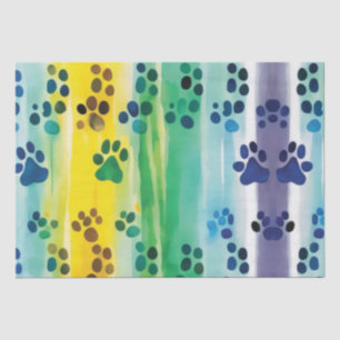 Papel De Seda Padrão de pata em cores pastosas