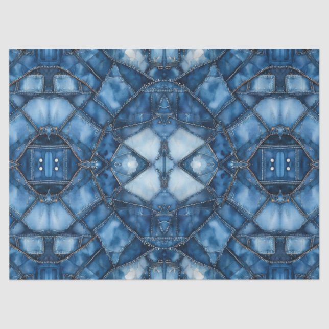 Papel De Seda Padrão de patch de Denim - Olivia (Frente )