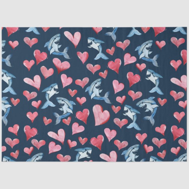 Papel De Seda Padrão de pavimentação de tubarão-cúmulo (Frente )