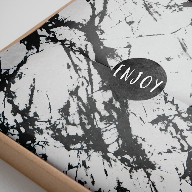 Papel De Seda Padrão de Pedra Negra Branca Única Moderna (Criador carregado)