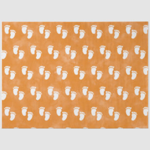 Papel De Seda Padrão de Pegada de Aquarela do Chá de fraldas de