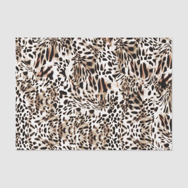 Papel De Seda Padrão de Pele de Leopardo (Frente )