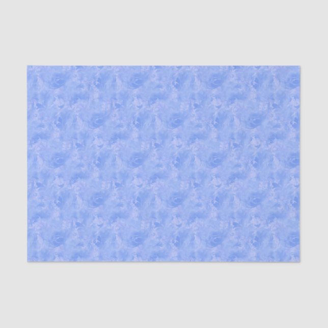 Papel De Seda Padrão de pena de Abstrato azul do Periwinkle (Frente )